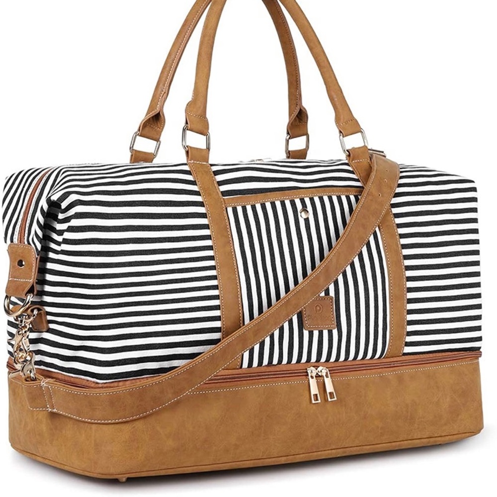Plambag Canvas Duffel Weekender Bag with Shoe Compartment